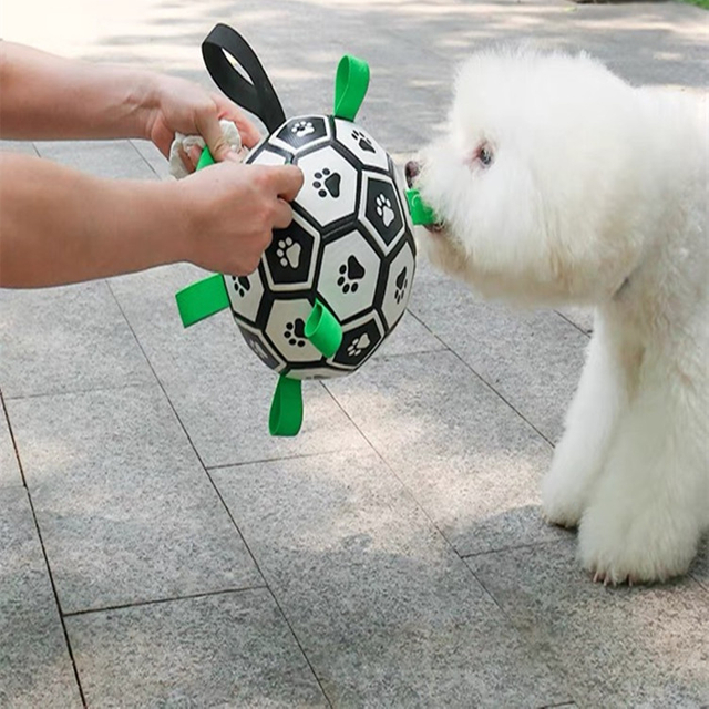 Dog Toys Soccer Ball with Straps