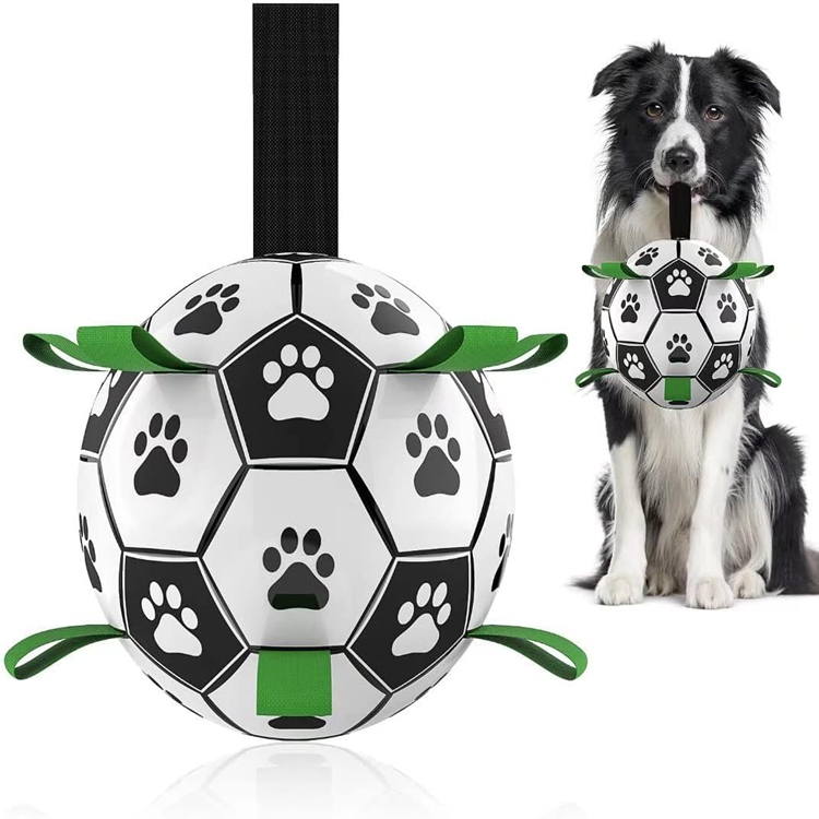 Dog Toys Soccer Ball with Straps