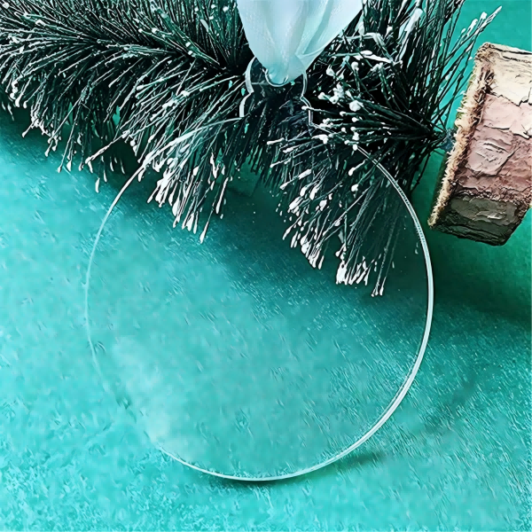Flat clear acrylic Christmas ornaments-4