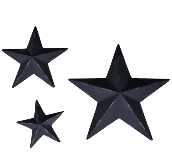 Black Metal Stars Wall Decorations