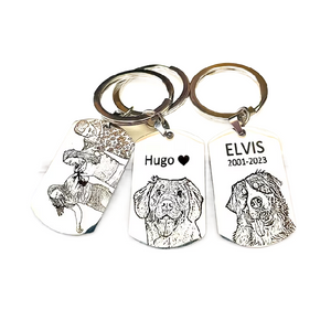 Actual photo engraved keychains with any image - Pet Keychains